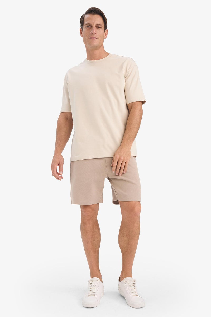 DeFacto Beige Man Waist Tie Pocketed Basic Shorts Casual - Image 1
